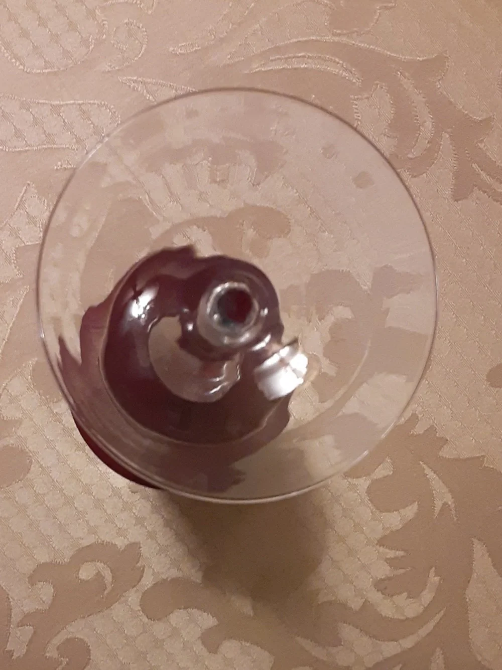 Ruby Red Flared Clear Stemmed Vintage Goblet